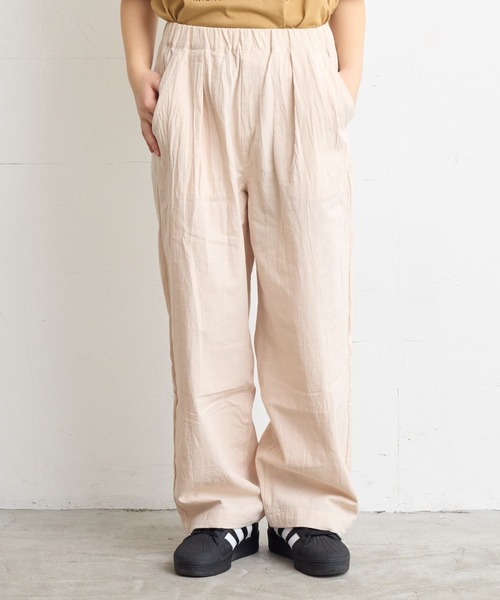 A BOND（アボンド）の「コットンタックイージーパンツ/おとな（その他パンツ・レディース・ピンク/レッド/チャコール/イエロー/グレー/ブルー/ブラック/グリーン系その他/レッド系その他/エメラルド/オフホワイト・170cm/160cm）」の2枚目の写真