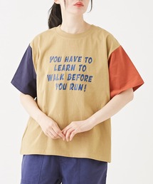 CUBE SUGAR（キューブシュガー）の「ハードウォッシュロゴプリントTシャツ（Tシャツ/カットソー）」