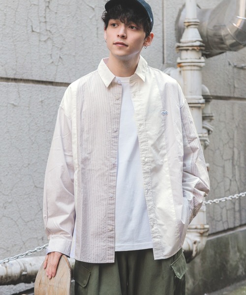 RAGEBLUE（レイジブルー）の「【THE FOX】マルチパターンロゴワッペンルーズシャツ（シャツ/ブラウス・メンズ・ベージュ/グリーン/ブルー・MEDIUM/LARGE）」の14枚目の写真