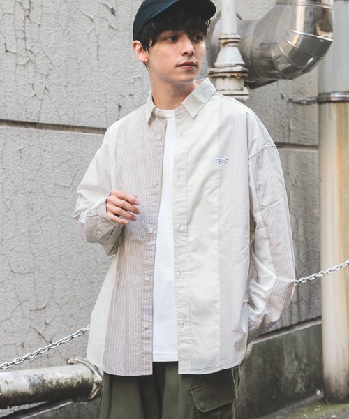 RAGEBLUE（レイジブルー）の「【THE FOX】マルチパターンロゴワッペンルーズシャツ（シャツ/ブラウス・メンズ・ベージュ/グリーン/ブルー・MEDIUM/LARGE）」の12枚目の写真