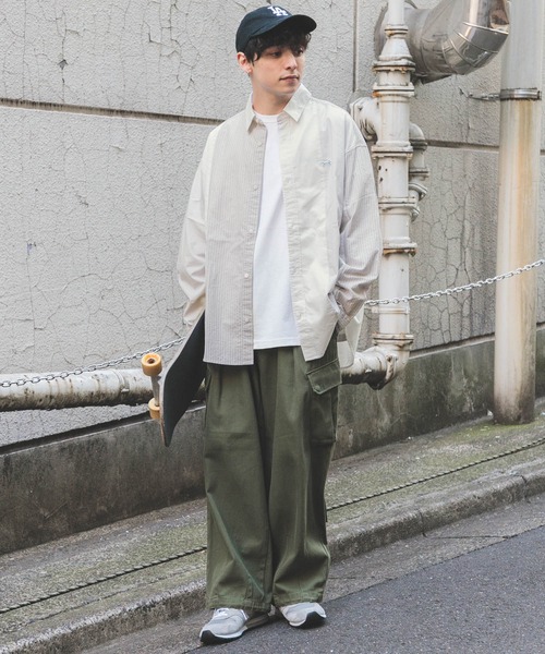 RAGEBLUE（レイジブルー）の「【THE FOX】マルチパターンロゴワッペンルーズシャツ（シャツ/ブラウス・メンズ・ベージュ/グリーン/ブルー・MEDIUM/LARGE）」の15枚目の写真