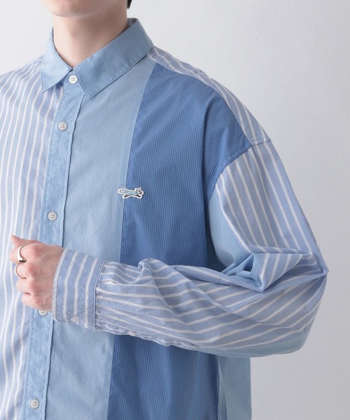 RAGEBLUE（レイジブルー）の「【THE FOX】マルチパターンロゴワッペンルーズシャツ（シャツ/ブラウス・メンズ・ベージュ/グリーン/ブルー・MEDIUM/LARGE）」の22枚目の写真