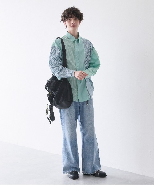 RAGEBLUE（レイジブルー）の「【THE FOX】マルチパターンロゴワッペンルーズシャツ（シャツ/ブラウス・メンズ・ベージュ/グリーン/ブルー・MEDIUM/LARGE）」の17枚目の写真