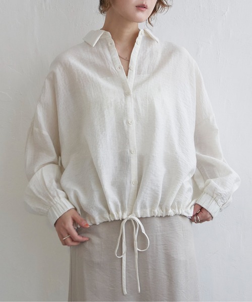 notch.（ノッチ）の「裾ドロストシャツ（シャツ/ブラウス・レディース・ネイビー/オフホワイト/チャコールグレー/ライトグレー/ナチュラル・M）」の14枚目の写真