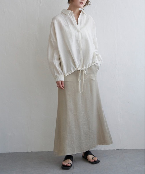 notch.（ノッチ）の「裾ドロストシャツ（シャツ/ブラウス・レディース・ネイビー/オフホワイト/チャコールグレー/ライトグレー/ナチュラル・M）」の17枚目の写真