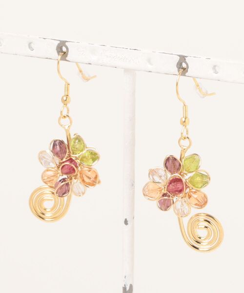 チャイハネ(チャイハネ)の「【チャイハネ】フラクルリピアス(ピアス(両耳用)・レディース・パープル/ミント/マルチ/ライトピンク/カラフル・FREE)」の3枚目の写真