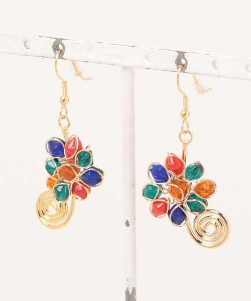 チャイハネ(チャイハネ)の「【チャイハネ】フラクルリピアス(ピアス(両耳用)・レディース・パープル/ミント/マルチ/ライトピンク/カラフル・FREE)」の5枚目の写真