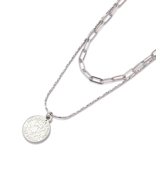 FREE'S MART（フリーズマート）の「コイン付きダブルネックレス（ネックレス・レディース・ゴールド/シルバー・ﾌﾘ-）」の10枚目の写真