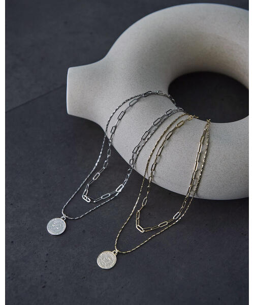 FREE'S MART（フリーズマート）の「コイン付きダブルネックレス（ネックレス・レディース・ゴールド/シルバー・ﾌﾘ-）」の12枚目の写真