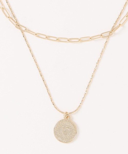 FREE'S MART（フリーズマート）の「コイン付きダブルネックレス（ネックレス・レディース・ゴールド/シルバー・ﾌﾘ-）」の7枚目の写真