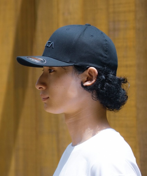 RVCAルーカUS限定ロゴアイコン刺繍フレックスフィットツイルキャップ帽子１点物 RVCAルーカUS限定ロゴアイコン刺繍フレックスフィットツイル