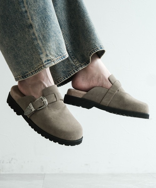 RAGEBLUE（レイジブルー）の「ウエスタンメタルベルトモックサンダル/シンセティックレザーモックサンダル（サンダル・メンズ・ベージュ/ブラック/ブラック系その他・LARGE/MEDIUM）」の3枚目の写真