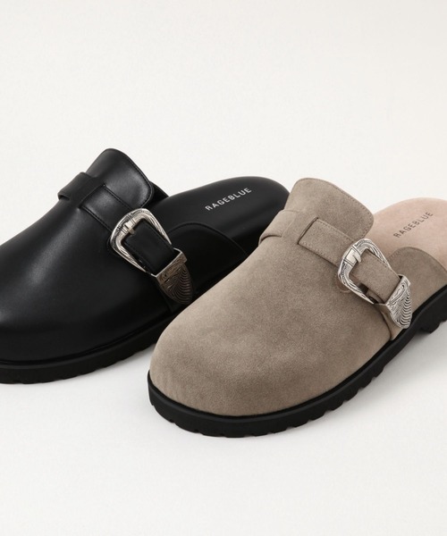 RAGEBLUE（レイジブルー）の「ウエスタンメタルベルトモックサンダル/シンセティックレザーモックサンダル（サンダル・メンズ・ベージュ/ブラック/ブラック系その他・LARGE/MEDIUM）」の16枚目の写真