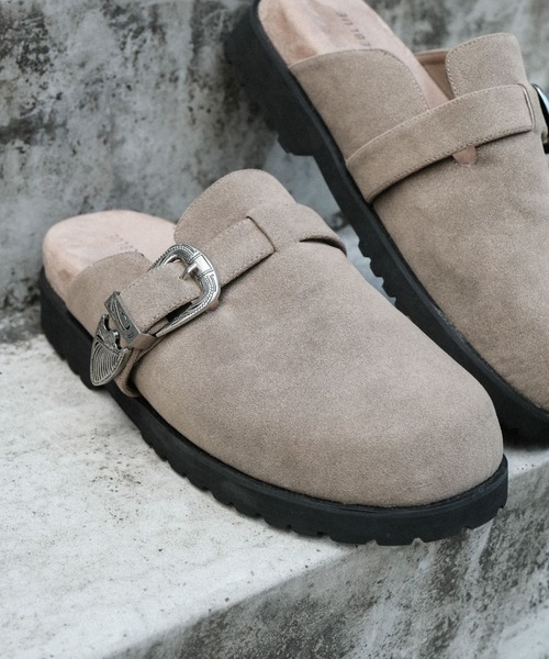 RAGEBLUE（レイジブルー）の「ウエスタンメタルベルトモックサンダル/シンセティックレザーモックサンダル（サンダル・メンズ・ベージュ/ブラック/ブラック系その他・LARGE/MEDIUM）」の5枚目の写真