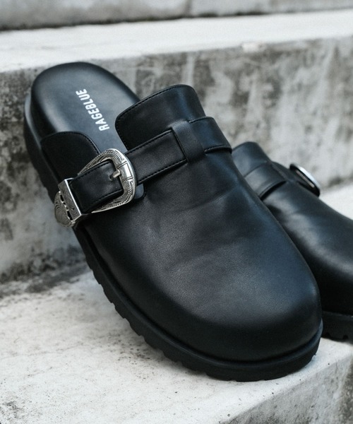 RAGEBLUE（レイジブルー）の「ウエスタンメタルベルトモックサンダル/シンセティックレザーモックサンダル（サンダル・メンズ・ベージュ/ブラック/ブラック系その他・LARGE/MEDIUM）」の20枚目の写真