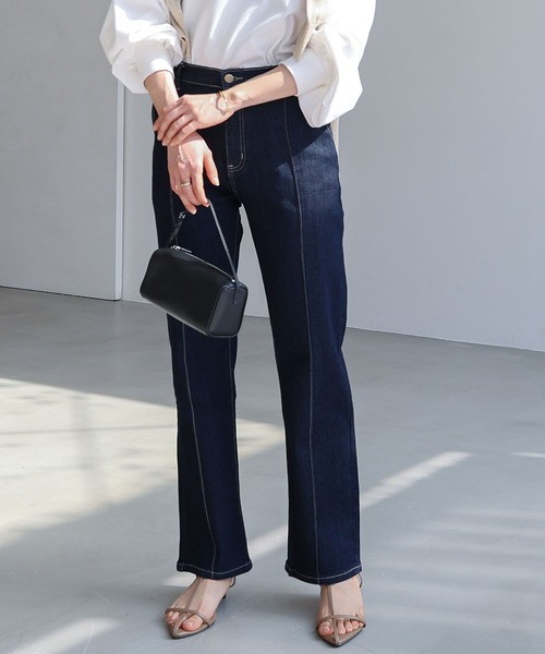 セール】ピンタックテーパードデニムパンツ（デニムパンツ）｜evernavy  