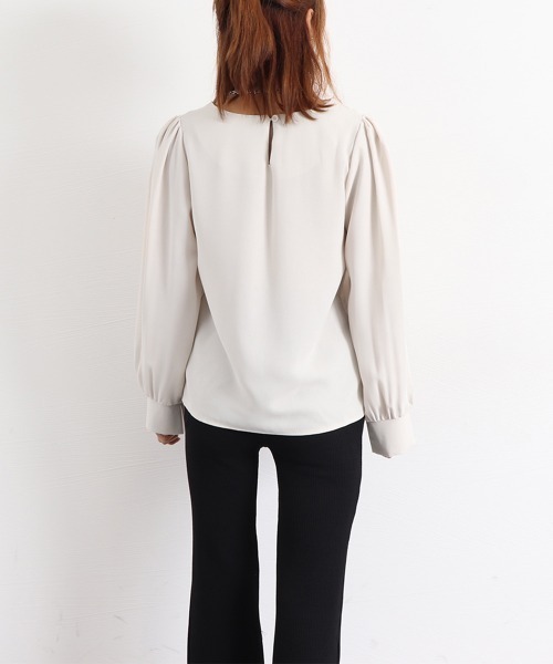 Miniministore(ミニミニストア)の「トップス クルーネック長袖シャツブラウス(シャツ/ブラウス・レディース・ブルー/アイボリー・M/XL/L)」の10枚目の写真