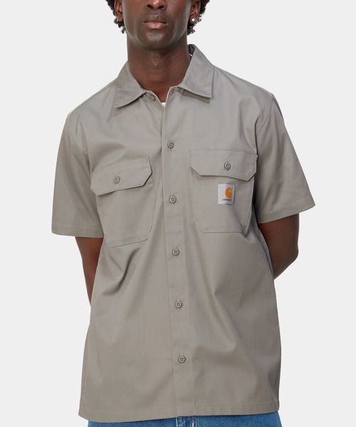 Carhartt WIP(カーハートダブリューアイピー)の「Carhartt WIP/カーハートダブリューアイピー S/S MASTER SHIRT 半袖シャツ I027580(シャツ/ブラウス・メンズ・グレー/オフホワイト/ブラック・XL/L/M)」の1枚目の写真