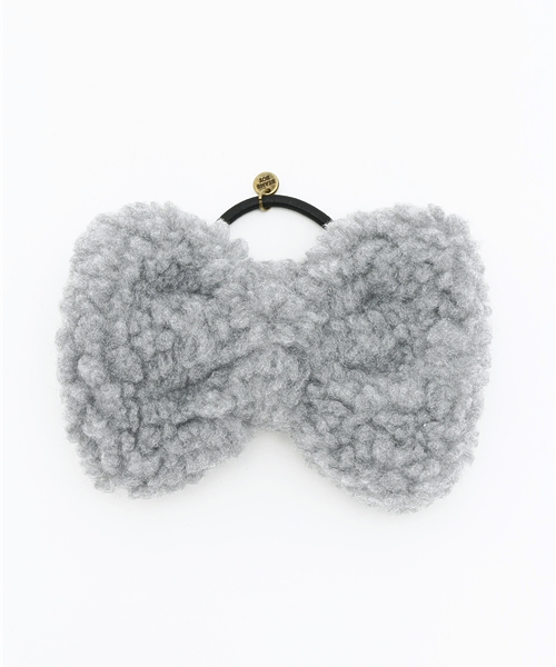 BEAMS BOY（ビームスボーイ）の「BEAMS BOY / ボア リボンヘアゴム（ヘアゴム・レディース・グレー/ベージュ・ONE SIZE）」の2枚目の写真