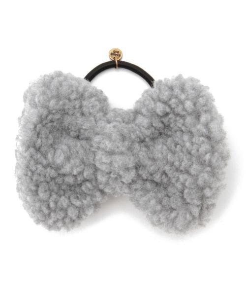 BEAMS BOY（ビームスボーイ）の「BEAMS BOY / ボア リボンヘアゴム（ヘアゴム・レディース・グレー/ベージュ・ONE SIZE）」の5枚目の写真