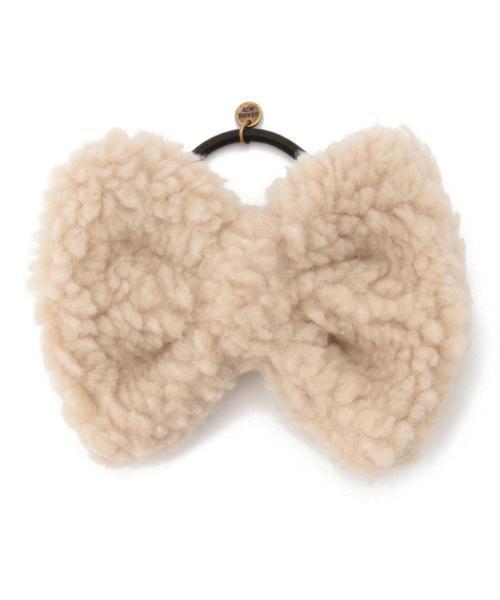 BEAMS BOY（ビームスボーイ）の「BEAMS BOY / ボア リボンヘアゴム（ヘアゴム・レディース・グレー/ベージュ・ONE SIZE）」の6枚目の写真