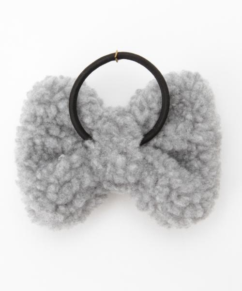 BEAMS BOY（ビームスボーイ）の「BEAMS BOY / ボア リボンヘアゴム（ヘアゴム・レディース・グレー/ベージュ・ONE SIZE）」の7枚目の写真