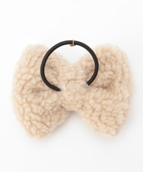BEAMS BOY（ビームスボーイ）の「BEAMS BOY / ボア リボンヘアゴム（ヘアゴム・レディース・グレー/ベージュ・ONE SIZE）」の10枚目の写真