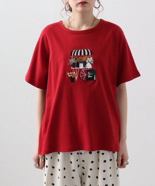 EMAGO フラワーショップ刺繍ドルマンTシャツ（Tシャツ