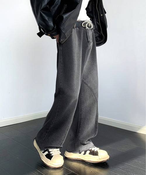 neos(ネオス)の「【neos】ルーズシルエット ビンテージウォッシュ 立体 カットオフ セミフレア デニム パンツ(デニムパンツ・メンズ・ブラック/ブルー・X-LARGE/LARGE/MEDIUM)」の8枚目の写真