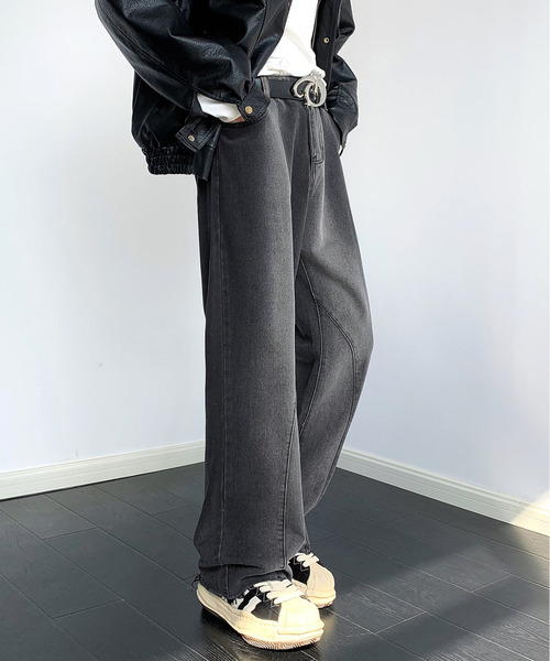 neos(ネオス)の「【neos】ルーズシルエット ビンテージウォッシュ 立体 カットオフ セミフレア デニム パンツ(デニムパンツ・メンズ・ブラック/ブルー・X-LARGE/LARGE/MEDIUM)」の10枚目の写真