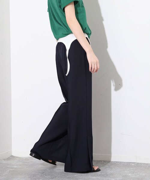 IENA◇24AW/ピンタックサイドスリットパンツ/36/ウール/BRW