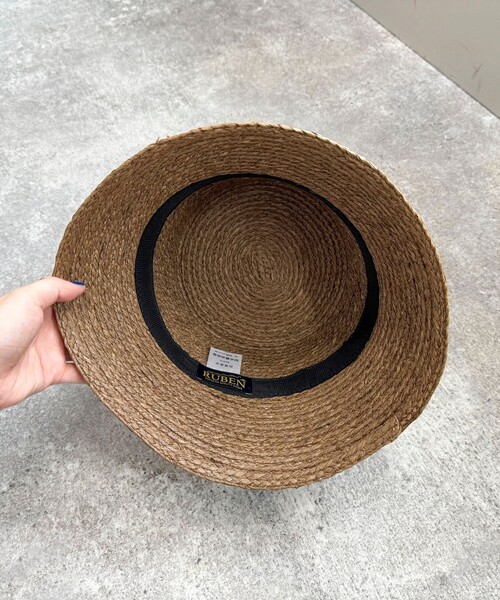 fredy emue(フレディエミュ)の「ラフィアバケットハット(ハット・レディース・ブラック/モカ・FREE)」の10枚目の写真