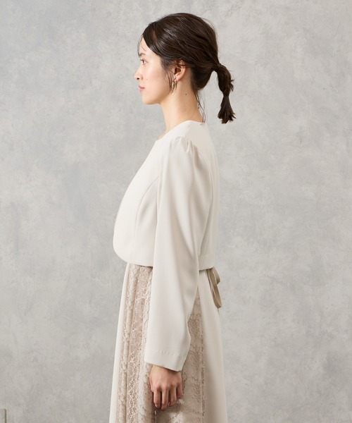 【極美品】ADORE アドーア ノーカラーショートジャケット ギャザー ベージュ ドライタッチクロスジャケット | ADORE（アドーア） ｜【公式