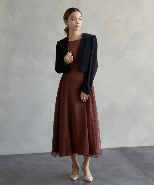 セール】ノーカラーショート丈ジャケット（ノーカラージャケット