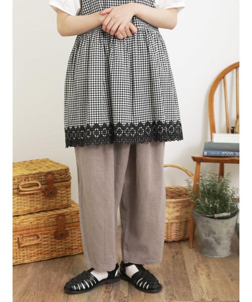 Samansa Mos2（サマンサ モスモス）の「【Lサイズ / WEB限定】【イージーケア】リネン混コクーンパンツ（その他パンツ・レディース・ベージュ/チャコールグレー/グレー・L/M）」の4枚目の写真