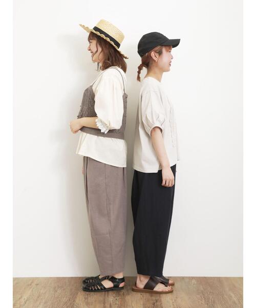 Samansa Mos2（サマンサ モスモス）の「【Lサイズ / WEB限定】【イージーケア】リネン混コクーンパンツ（その他パンツ・レディース・ベージュ/チャコールグレー/グレー・L/M）」の7枚目の写真