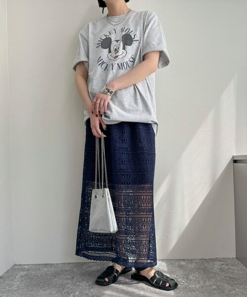 fredy emue（フレディエミュ）の「レースタイトスカート（スカート・レディース・ブラック/オフホワイト/ネイビー・38）」の3枚目の写真