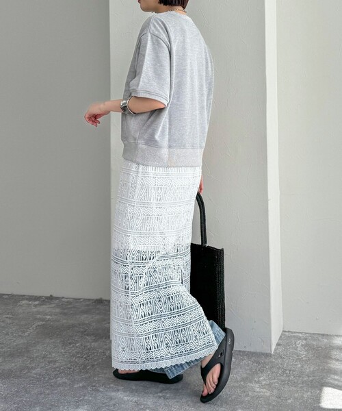 fredy emue（フレディエミュ）の「レースタイトスカート（スカート・レディース・ブラック/オフホワイト/ネイビー・38）」の17枚目の写真