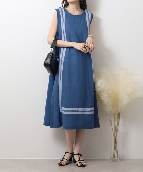 A.N.L(エーエヌエル レーベル)の「A.N.L 額縁切替ワンピース(ワンピース・レディース・ブラック/モカ/グリーン/ダークグレー/カーキ/ブルー/レンガ・38)」の6枚目の写真