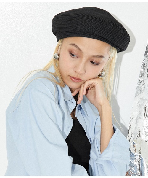 Settimissimo（セッティミッシモ）の「ブレード ペーパー ベレー帽（ハンチング/ベレー帽・レディース・ブラック/キャメル・FREE）」の2枚目の写真