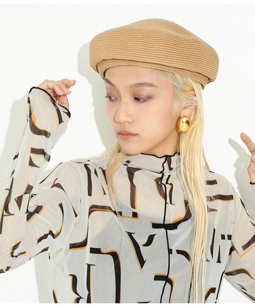 Settimissimo（セッティミッシモ）の「ブレード ペーパー ベレー帽（ハンチング/ベレー帽・レディース・ブラック/キャメル・FREE）」の4枚目の写真