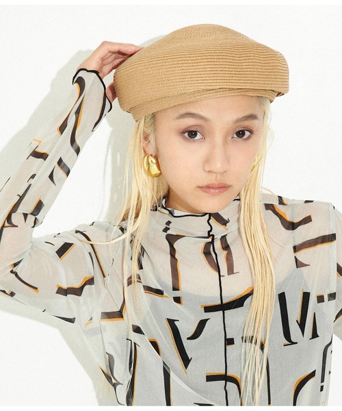 Settimissimo（セッティミッシモ）の「ブレード ペーパー ベレー帽（ハンチング/ベレー帽・レディース・ブラック/キャメル・FREE）」の5枚目の写真