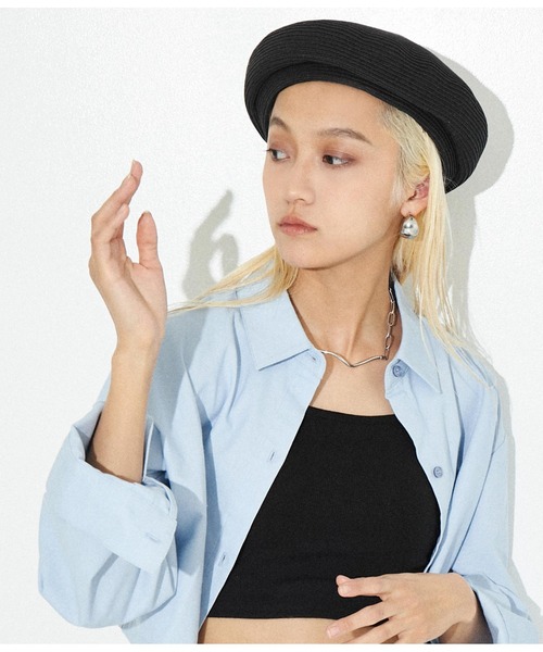 Settimissimo（セッティミッシモ）の「ブレード ペーパー ベレー帽（ハンチング/ベレー帽・レディース・ブラック/キャメル・FREE）」の9枚目の写真