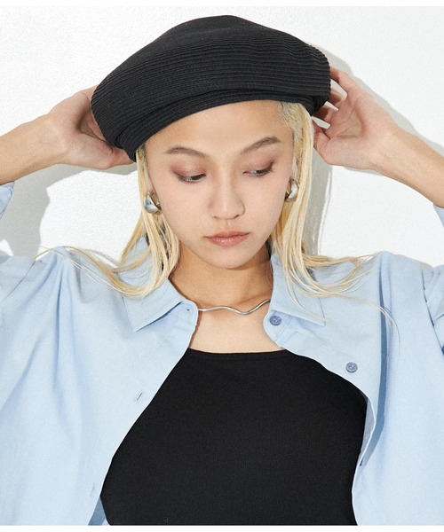 Settimissimo（セッティミッシモ）の「ブレード ペーパー ベレー帽（ハンチング/ベレー帽・レディース・ブラック/キャメル・FREE）」の10枚目の写真