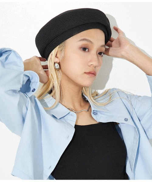 Settimissimo（セッティミッシモ）の「ブレード ペーパー ベレー帽（ハンチング/ベレー帽・レディース・ブラック/キャメル・FREE）」の11枚目の写真