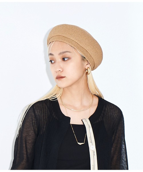 Settimissimo（セッティミッシモ）の「ブレード ペーパー ベレー帽（ハンチング/ベレー帽・レディース・ブラック/キャメル・FREE）」の6枚目の写真