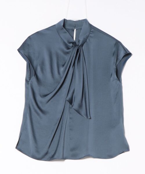 12Twelve Agenda（トゥエルブ　アジェンダ）の「ねじりボウタイフレンチスリーブブラウス（シャツ/ブラウス・レディース・ブラック/オフホワイト/ブルー/ブラウン/カーキ・M）」の5枚目の写真