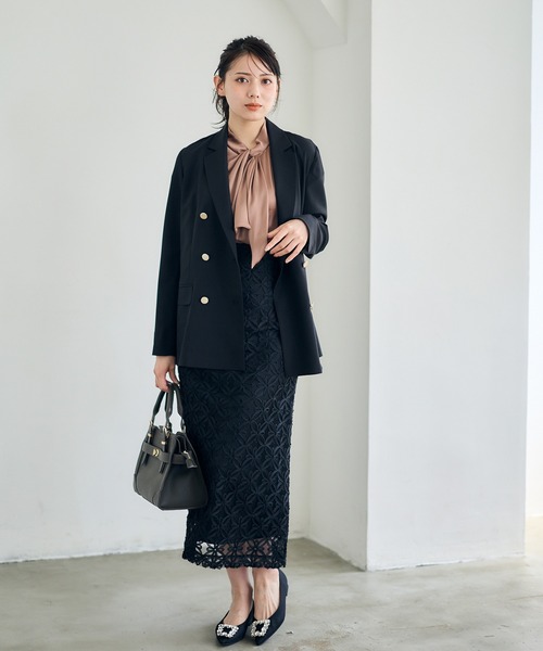 12Twelve Agenda（トゥエルブ　アジェンダ）の「ねじりボウタイフレンチスリーブブラウス（シャツ/ブラウス・レディース・ブラック/オフホワイト/ブルー/ブラウン/カーキ・M）」の18枚目の写真