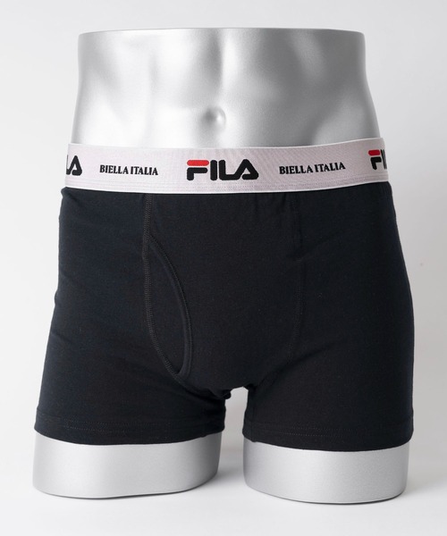 FILA（フィラ）の「FILA フィラ 筆記体 ブランド ロゴ ウエストバンド 前閉じ 立体成型 前開き ストレッチ ボクサーパンツ トランクス 下着（ボクサーパンツ・メンズ・ブラック系1/ブラック系その他/グリーン/ブラック系2/ブラック系3/グレー系1/グレー系2/ネイビー系1/ネイビー系2・LL/M/L）」の4枚目の写真