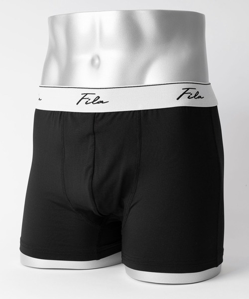 FILA（フィラ）の「FILA フィラ 筆記体 ブランド ロゴ ウエストバンド 前閉じ 立体成型 前開き ストレッチ ボクサーパンツ トランクス 下着（ボクサーパンツ・メンズ・ブラック系1/ブラック系その他/グリーン/ブラック系2/ブラック系3/グレー系1/グレー系2/ネイビー系1/ネイビー系2・LL/M/L）」の18枚目の写真
